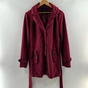 Forever 21 Maroon Trench Coat – Size Small, Barely Worn